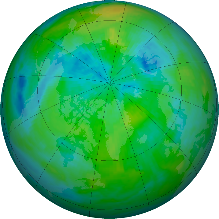 Arctic ozone map for 21 September 1980